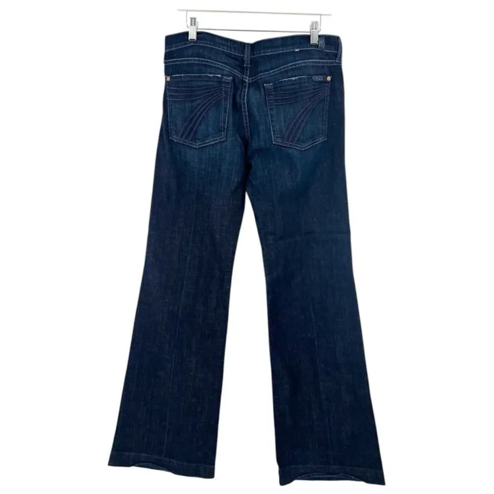 7 for all‎ mankind dojo dark wash long inseam jeans sz 31